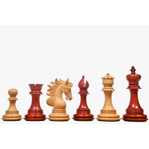 The Arabian Knight Series Artisan Staunton Chess Pieces in Bud Rose & Box Wood - 4.2" King