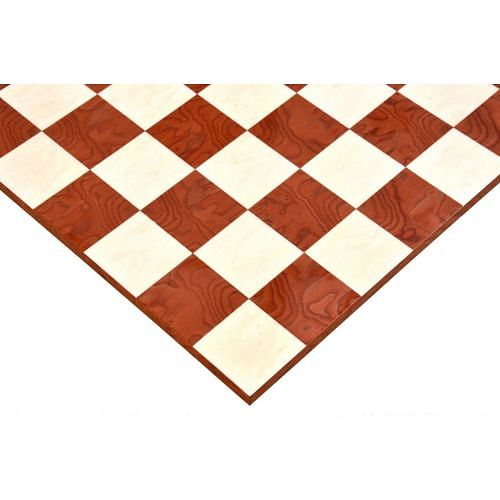Minimalist Wooden Red Ash Burl Maple Hi Gloss Finish Borderless Chess Board 19" - 60 mm