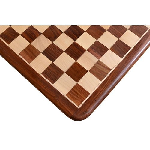 21 x 21 Golden Rosewood & Maple Wood Chess Board with 3.75