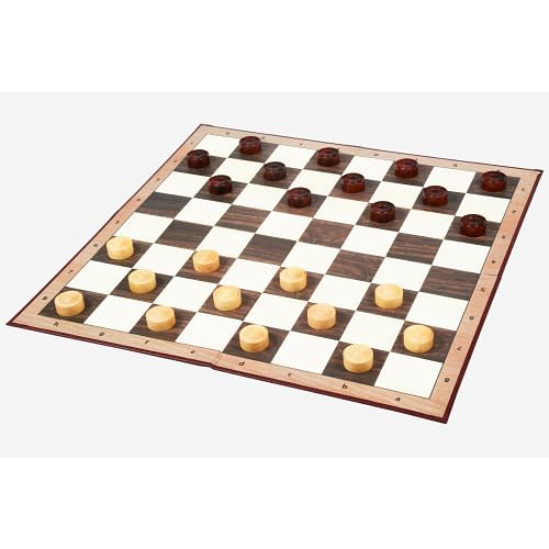 Wooden Checkers / Draught Set in Bud Rose Wood & Box wood - 30mm