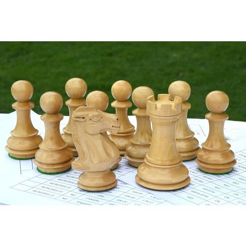 Combo of Knight, Rook & Pawn Chess Pieces in Box Wood - 3.54" Knight