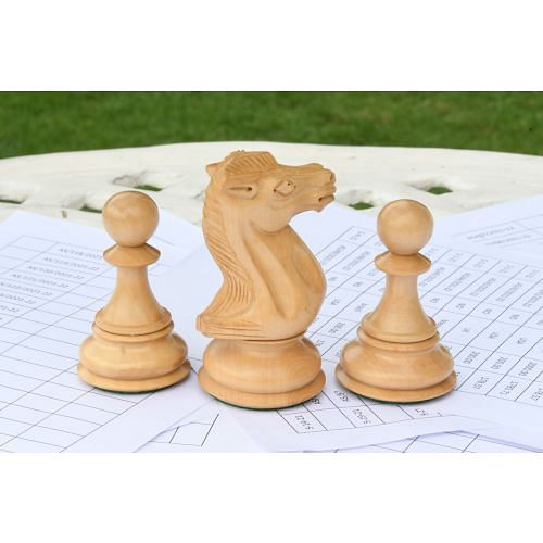 Combo of Knight & Pawns Pieces in Box Wood - 4.52" Knight.