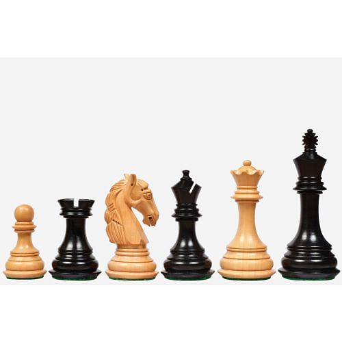 The New Columbian Staunton Series Chess Pieces in Ebony Wood & Box wood - 3.8" King