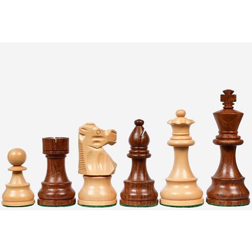 Reproduced French Lardy Exclusive Weighted Chess Pieces in Sheesham(Golden Rosewood) / Box wood - 3.75" Extra Queens