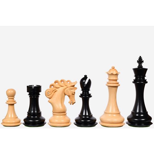 The Pegasus Series Artisan Staunton Chess Pieces ver 2.0 in Ebony / Boxwood - 4.6" King