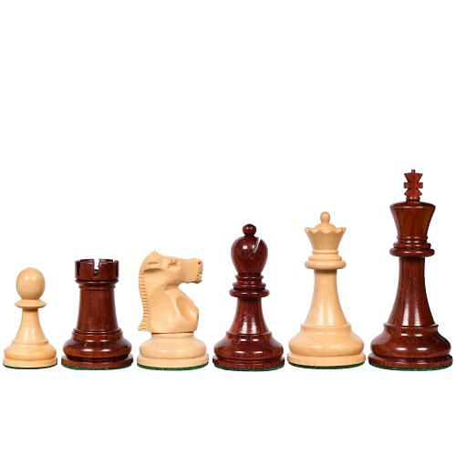 1972 Reproduced Fischer-Spassky Staunton Pattern Chess Pieces V2.0 in Bud Rosewood & Boxwood - 3.75" King 