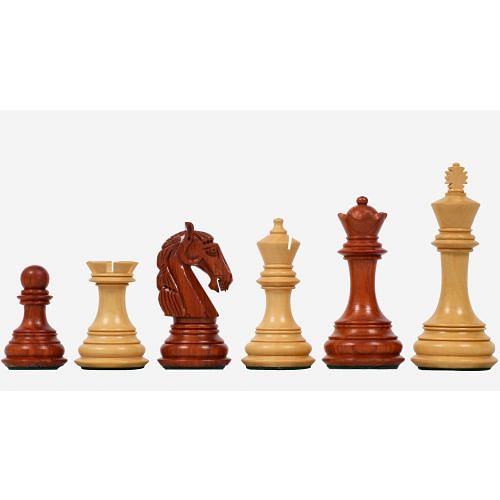 The New Columbian Staunton Series Chess Pieces in Bud Rose Wood & Box wood - 3.8" King