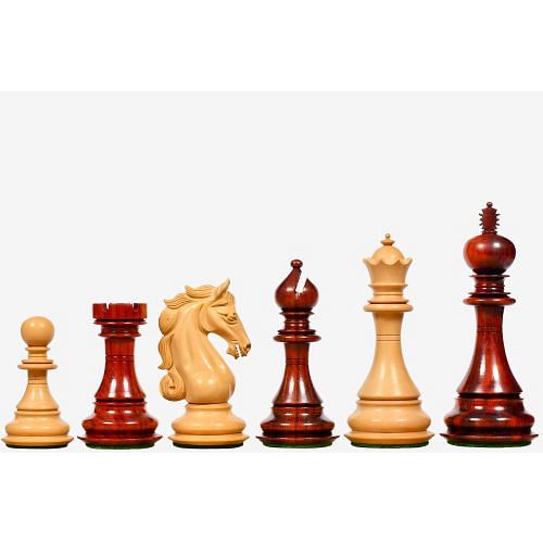 The Shera Series Staunton Triple Weighted Chess Pieces V2.0 in Bud Rose / Box Wood - 4.5" King