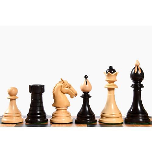 The 1951-1954 "Česká klubovka" FIDE Tournament Czech Reproduction Chessmen in Ebony wood & Boxwood - 4.0" King