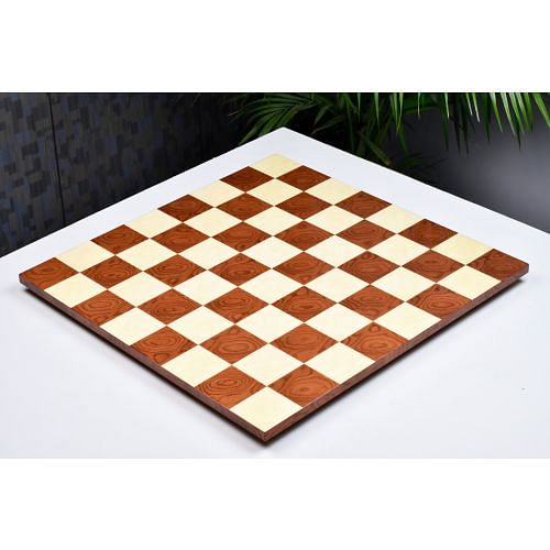 Minimalist Wooden Red Ash Burl Maple Hi Gloss Finish Borderless Chess Board 19" - 60 mm