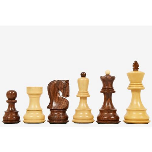 Old 1959 Russian Zagreb Staunton Chess Pieces in Sheesham Wood / Boxwood - 3.8" King