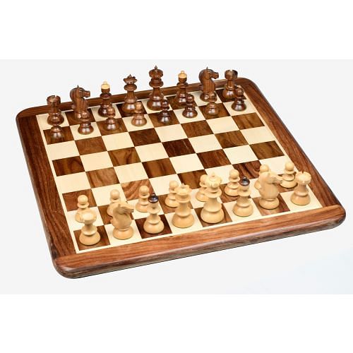 Repro Austrian Coffee House Old Vienna Chess Pieces in Sheesham V2.0 With Board & Box- 3.75" King