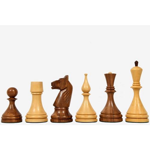 Reproduced 1961 Soviet Championship Baku Chess Pieces in Sheesham / Box wood - 4" King