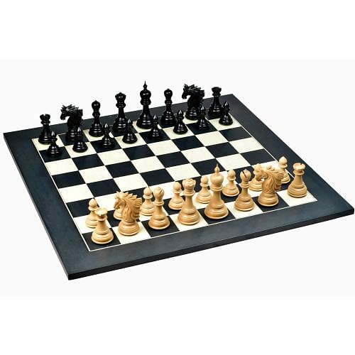 Sher-E-Punjab Series Chess Pieces in Ebony/Boxwood With Board & Box- 4.6" King