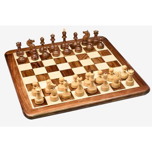 1961 Soviet Championship Chess Pieces in Sheesham/Boxwood With Board & Box- 4” King