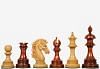 New Indian-American Luxury Series Triple Weighted Chess Pieces in Bud Rosewood(Padauk) / Box Wood Ver 2.0 - 4.4" King
