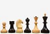 Reproduced Russian (Soviet Era) Series Chess Pieces in Ebonized Boxwood & Natural Boxwood - 3.75" King