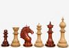 The Sikh Empire Series Triple Weighted Wooden Handmade Chess Pieces in Bud Rosewood (Padauk) and Indian Boxwood - 4.5" King
