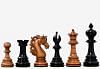 American Adios Series Luxury Chess Pieces in Distressed Boxwood &  Ebony Wood - 4.4" King
