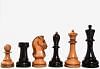 4.25" King Size Reproduced 1950 Dubrovnik Bobby Fischer Weighted Chess Pieces Set in Genuine Ebony Wood / Distressed Antique Wood