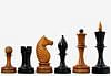 The Repro of Averbakh 1949 Moscow Chess Championship Chess Pieces in Ebonized & Antiqued Boxwood 4.16 inch King 