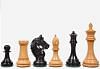 The American Bridle Triple-Weighted Chess Pieces with Extra Queen - Handcrafted in Ebony & Boxwood 4.2" King