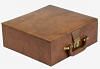 Brown Leatherette Chess Set Storage Box Coffer with Double Tray Fixed Slots for 3.75" - 4.1" Pieces