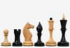 The Repro of Averbakh 1949 Moscow Chess Championship Chess Pieces in Ebonized & Natural Boxwood 4.16 inch King 