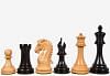 The Craftsman Knight Staunton Chess Pieces in Ebonized Wood & Boxwood - 3.9" King
