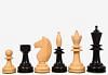 Reproduced Hungarian Chess Pieces in Ebonized Boxwood & Natural Boxwood - 3.9" King By Chessbazaar