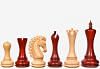 The Empire II Luxury Series Staunton Chess Pieces in Bud Rosewood / Boxwood - 4.4" King