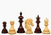 New Indian-American Luxury Series Triple Weighted Chess Pieces in Bud Rosewood(Padauk) / Box Wood Ver 2.0 - 4.4" King