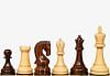 The Leningrad Club-Sized Wooden Chess Pieces in Indian Rosewood & Boxwood- 4.0" King