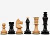 Reproduced Romanian-Hungarian National Tournament Chess Pieces in Ebonized & Natural Boxwood - 3.8" King