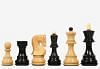 Old 1959 Russian Zagreb Staunton Chess Pieces in Finish Ebonized Boxwood / Natural Boxwood - 3.8" King