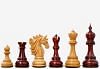 The Sher-E-Punjab Series Chess Pieces in Bud Rose Wood / Box Wood - 4.6" King