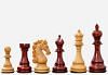 The Shera Series Staunton Triple Weighted Chess Pieces V2.0 in Bud Rosewood / Box Wood - 4.5" King