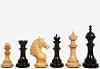 The Sikh Empire Series Triple Weighted Wooden Handmade Chess Pieces in Genuine Ebony Wood and Indian Boxwood - 4.5" King with Extra Queens