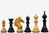 The Sikh Empire Series Triple Weighted Wooden Handmade Chess Pieces in Genuine Ebony Wood and Indian Boxwood - 4.5" King with Extra Queens