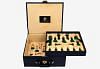 Leatherette Chess Set Storage Box Coffer with Double Tray Fixed Slots for 4.2" - 4.8" Pieces