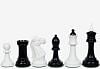 Reproduced 1940 Soviet Club Chess Set in Ebony & Ivory White - 4.0" King