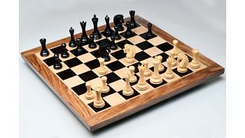 The Empire II Luxury Series Chess pieces in Ebony/Boxwood with Board & Box- 4.4" King