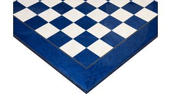 Wooden Deluxe Blue Ash Burl & White Erable Hi Gloss Finish Chess Board 22" - 55 mm