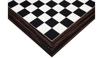 Wooden Deluxe Black Dyed Poplar & White Erable with Matte Finish Chess Board 22" - 55 mm