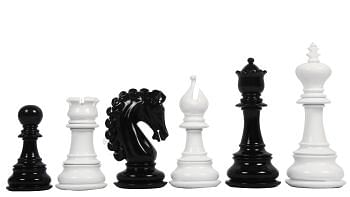 Slightly Imperfect The Series Chess Pieces in Black Painted & White Painted Wood - 4.4" King