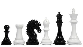 Slightly Imperfect Series Chess Pieces in Black Painted & White Painted Wood - 4.4" King