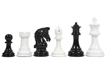 Slightly Imperfect The Series Chess Pieces in Black Painted & White Painted Wood - 3.75" King