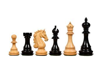 The Shera Series Staunton Triple Weighted Chess Pieces V2.0 in Ebony / Box Wood - 4.5" King 