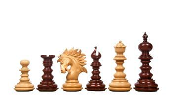 Special Edition St. Petersburg Luxury Artisan Series Chess Pieces in Bud Rose / Box Wood (lacquered) - 4.2" King with Storage Box