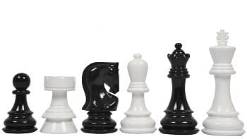 Slightly Imperfect Chess Pieces in Black Painted & White Painted Wood - 3.9" King